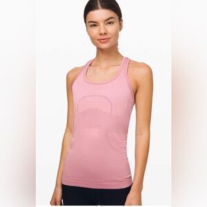 LULULEMON Pink Taupe Swiftly Tech Racerback Athletic Workout Tank Top 10 EUC